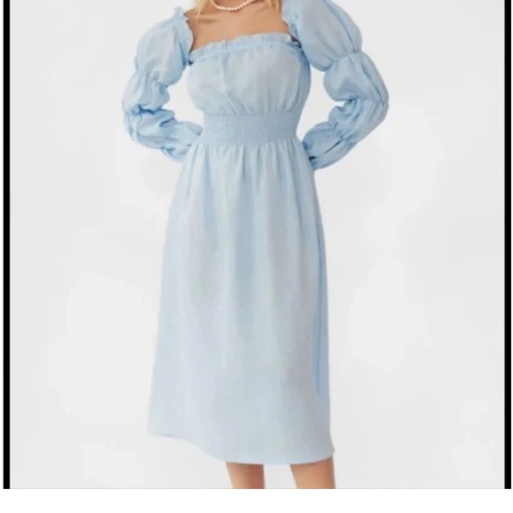 Sleeper Light Blue Long Sleeve Dress
